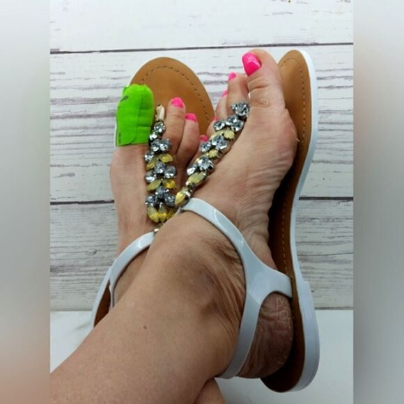 Ivanka Trump Rhinestone Jewel Strappy Sandals Shoes Sz - Picture 3 of 16